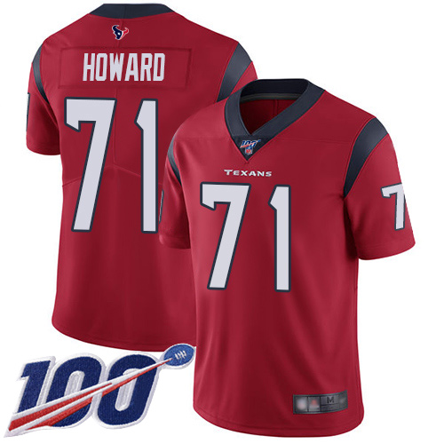 Houston Texans Limited Red Men Tytus Howard Alternate Jersey NFL Football 71 100th Season Vapor Untouchable